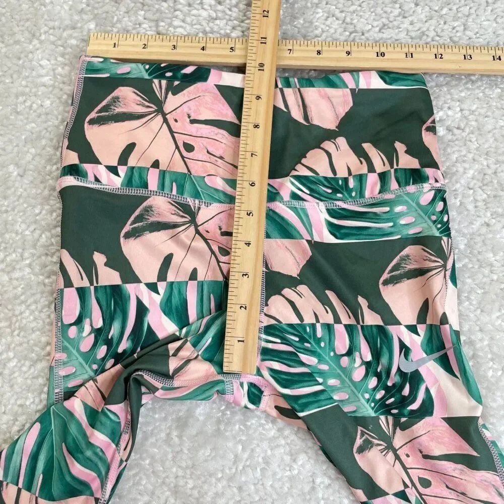 Nike Dri Fit High Rise Tight Fit Running Crop Legging Botanical - Picture 7 of 9